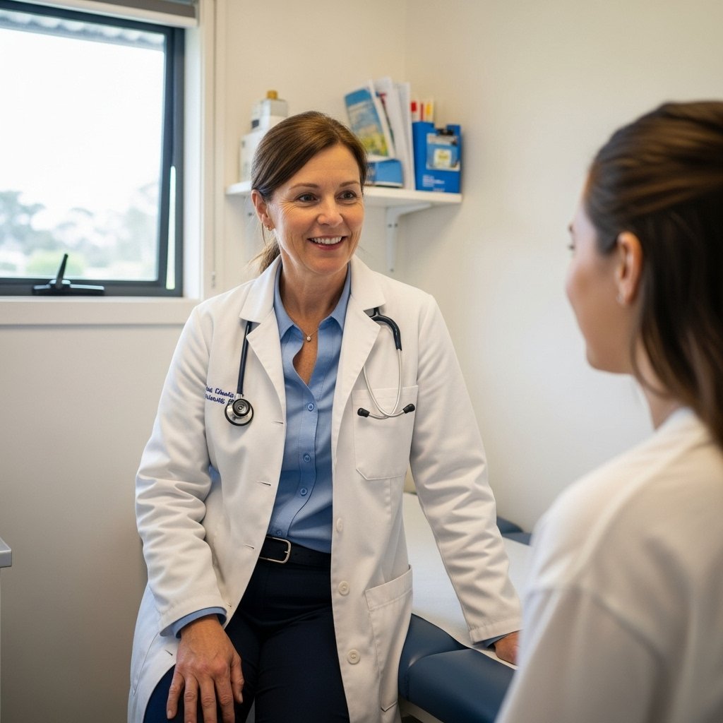 A doctor consulting with a patient in a rural clinic, symbolizing rural healthcare access